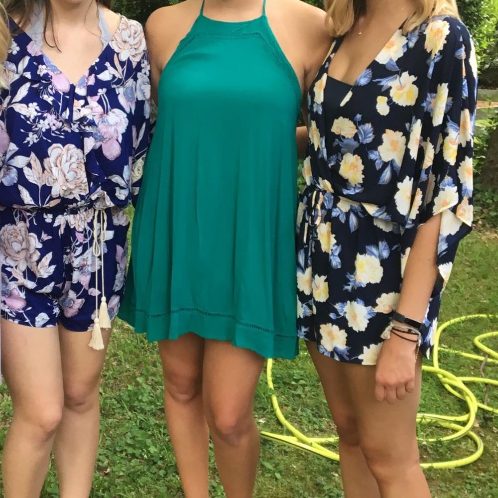 Green halter dress